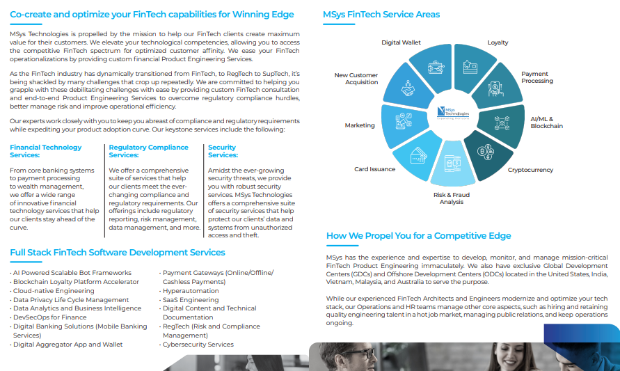 Image Representing MSys Optimizing FinTech for a winning Edge